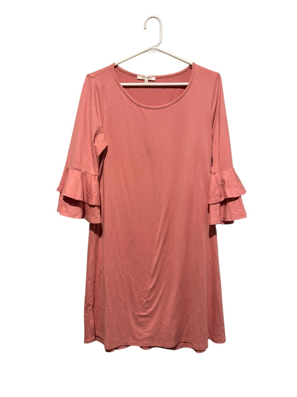 ANDREE BY UNIT Dusty Rose Ruffle-Sleeve Midi Dress - Picture 2 of 3